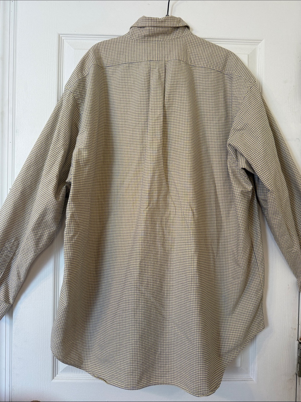 Ralph Lauren Blake XL 100% Oxford Cotton Button Down Shirt Yellow Blue Check - Picture 8 of 10